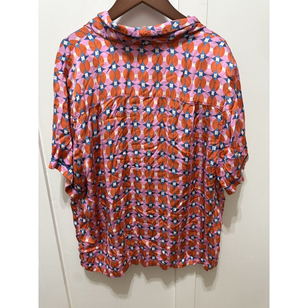 Anthropologie LyreBird Silky Printed Pajama Set Sold Out Print Top XL Shorts LG - Picture 14 of 16